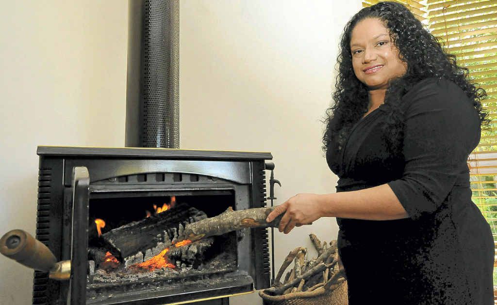 Pascale Rose, of Clunes, prefers wood heating for her home to electric bar heaters. Pascale Rose, of Clunes, prefers wood heating for her home to electric bar heaters.