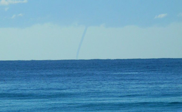A waterspout sighted off Lennox Head today triggered tornado memories for locals. A waterspout sighted off Lennox Head today triggered tornado memories for locals.