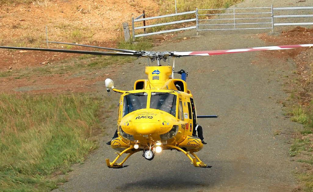The RACQ CareFlight helicopter. The RACQ CareFlight helicopter.