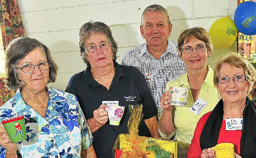 Jean Wirth, Valmay Baker, Rob McCulloch, Jan Korn and Fay Hansen enjoy a cuppa at the Bundaberg District Prostate Cancer support group’s Biggest Morning Tea. Jean Wirth, Valmay Baker, Rob McCulloch, Jan Korn and Fay Hansen enjoy a cuppa at the Bundaberg District Prostate Cancer support group’s Biggest Morning Tea.