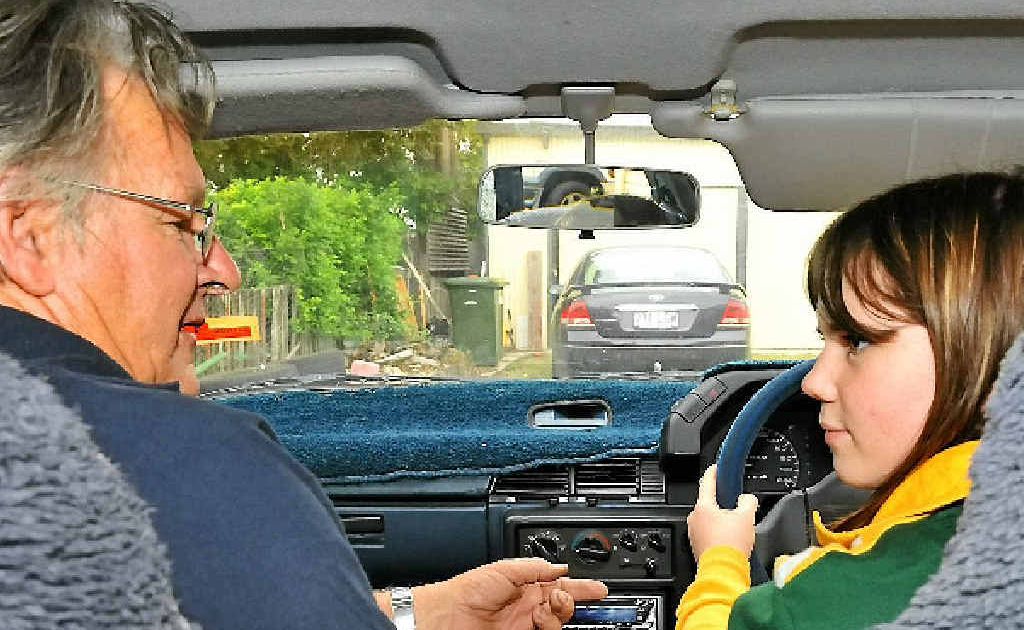 Drivers’ College instructor Lyle Whitley instructs Emma Whitley on road safety. Drivers’ College instructor Lyle Whitley instructs Emma Whitley on road safety.