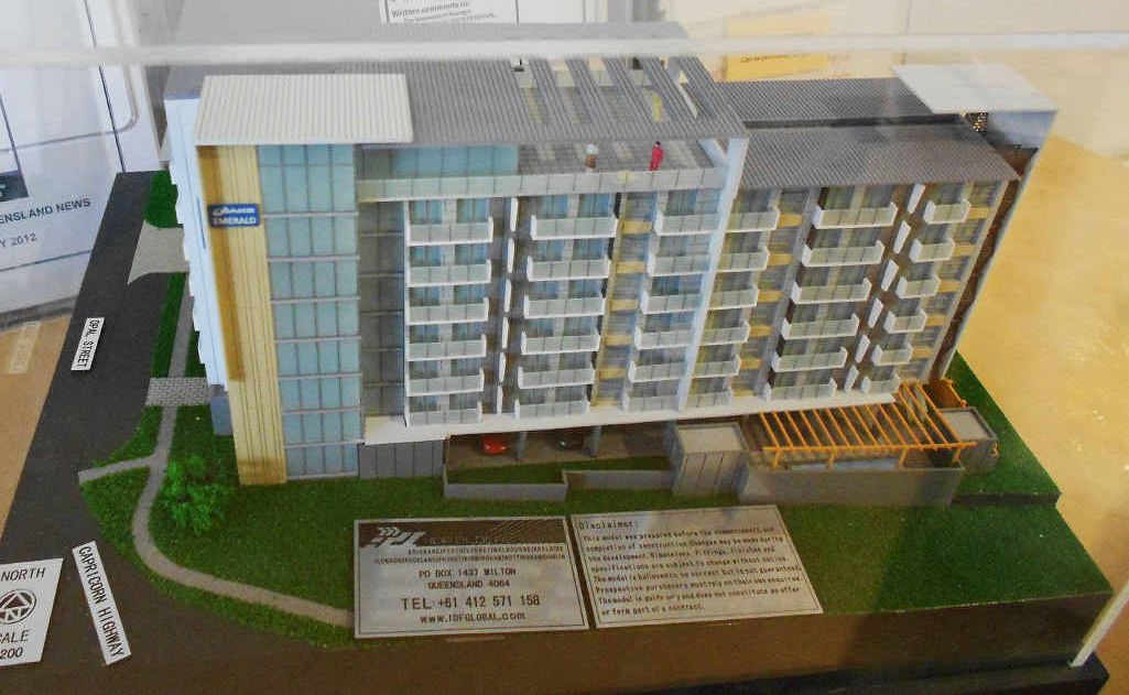 The model of the proposed Oaks Hotel. The model of the proposed Oaks Hotel.