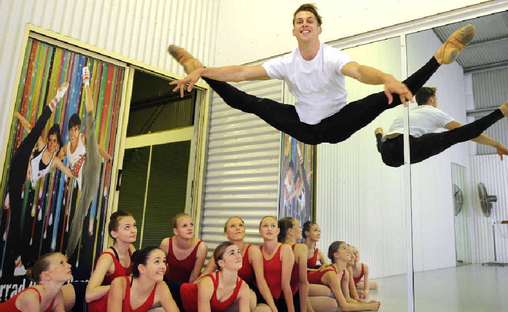 Dance teacher Jarrad Cramp at his Wollongbar studio with some of his students who will be performing in this year’s eisteddfod. Dance teacher Jarrad Cramp at his Wollongbar studio with some of his students who will be performing in this year’s eisteddfod.