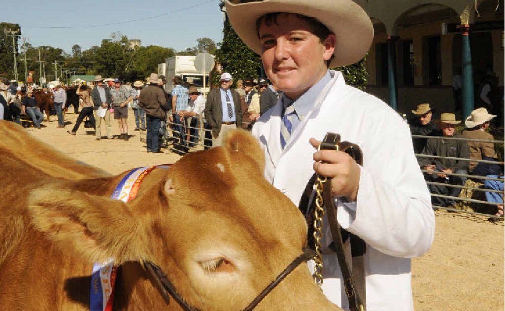 Champion led steer went to Holly Trinity school at Inverell. Student Mitchell with the champion, Bandit. Champion led steer went to Holly Trinity school at Inverell. Student Mitchell with the champion, Bandit.