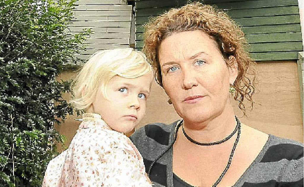 SLOW DOWN: Patricia Lockrey and her daughter Florence, 3, can no longer live in their Links Ave, East Ballina home after a car crashed into it, directly under Florence’s bedroom. SLOW DOWN: Patricia Lockrey and her daughter Florence, 3, can no longer live in their Links Ave, East Ballina home after a car crashed into it, directly under Florence’s bedroom.