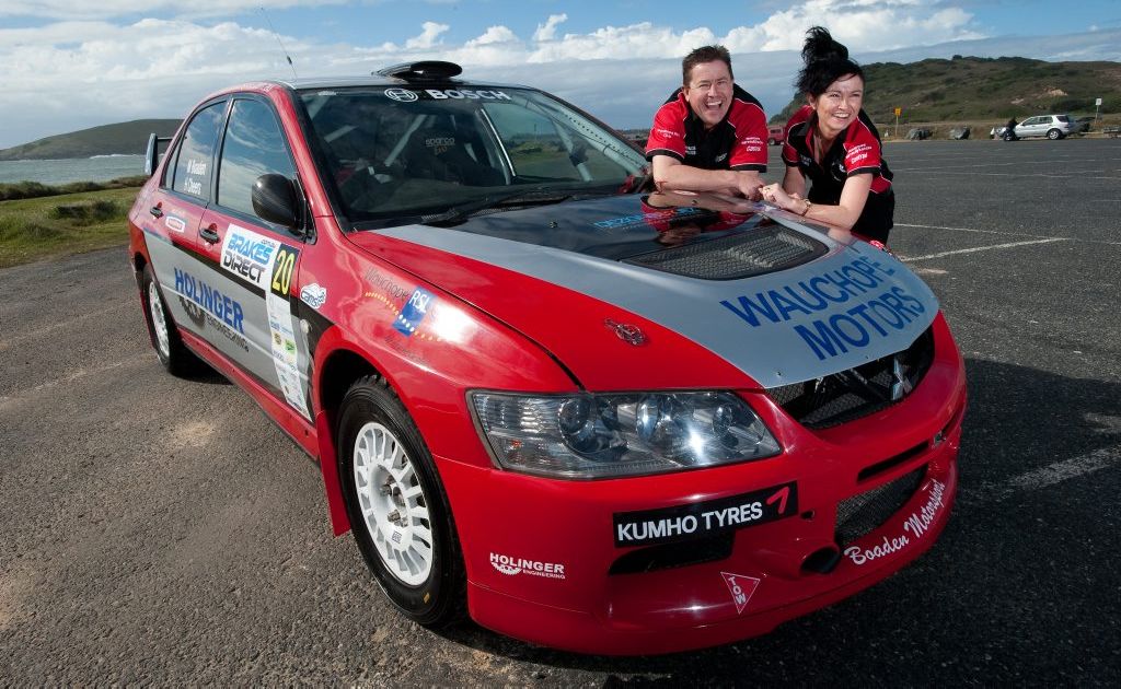 Michael and Helen Boaden with the Boaden Motorsport Lancer. Michael and Helen Boaden with the Boaden Motorsport Lancer.