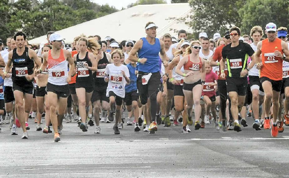 Competitors take off at the start of the annual Ring Road Run. Competitors take off at the start of the annual Ring Road Run.