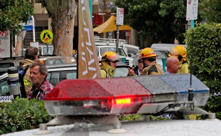 Fire crew outside The Indian Shop on Griffith St, Coolangatta. Fire crew outside The Indian Shop on Griffith St, Coolangatta.