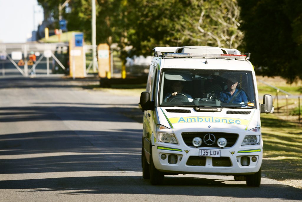 A man is on the loose after robbing an ambulance officer of drugs at knifepoint in Anakie. A man is on the loose after robbing an ambulance officer of drugs at knifepoint in Anakie.