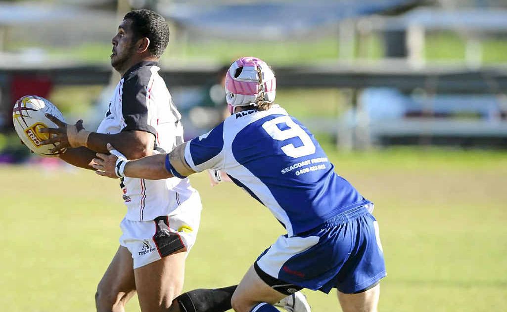 Lower Clarence Magpies captain-coach Grant Brown in action against the Grafton Ghosts earlier this year. Lower Clarence Magpies captain-coach Grant Brown in action against the Grafton Ghosts earlier this year.