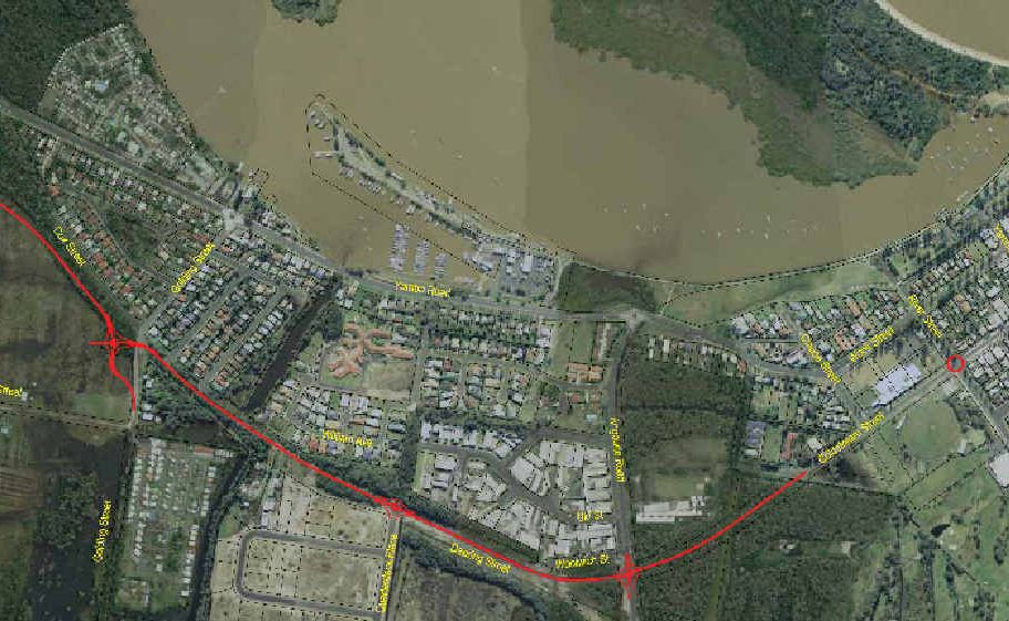 The Yamba bypass map presented at the committee meetings but the route was changed this week. The Yamba bypass map presented at the committee meetings but the route was changed this week.
