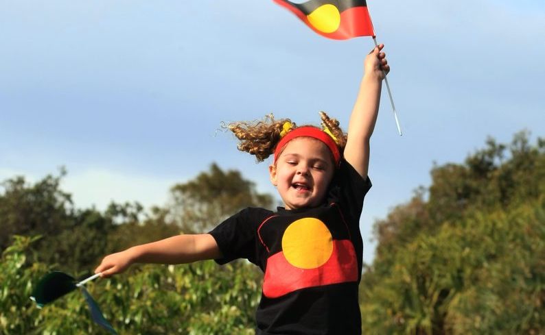 Mikaela Mulheran gets into the spirit of NAIDOC Week at Jack Evens Boat Harbour. Mikaela Mulheran gets into the spirit of NAIDOC Week at Jack Evens Boat Harbour.