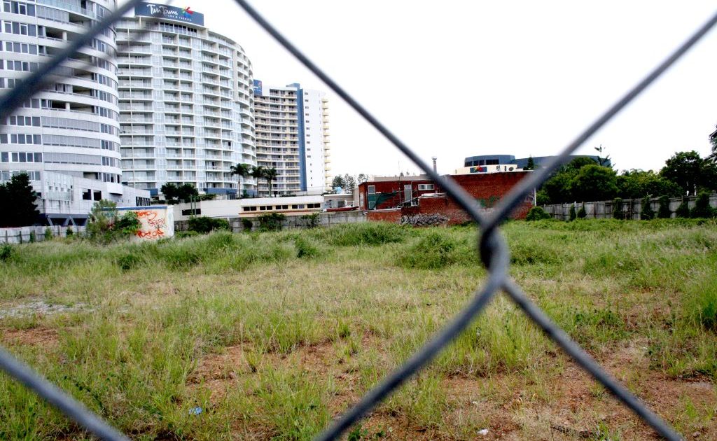 The overgrown vacant block on the corner of Bay and Wharf streets. The overgrown vacant block on the corner of Bay and Wharf streets.