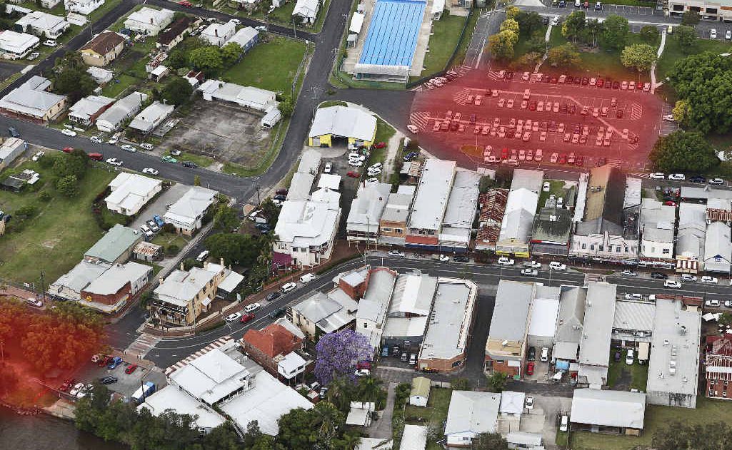 Shaded area in top right location for IGA, other shaded area is McLachlan Park. Shaded area in top right location for IGA, other shaded area is McLachlan Park.