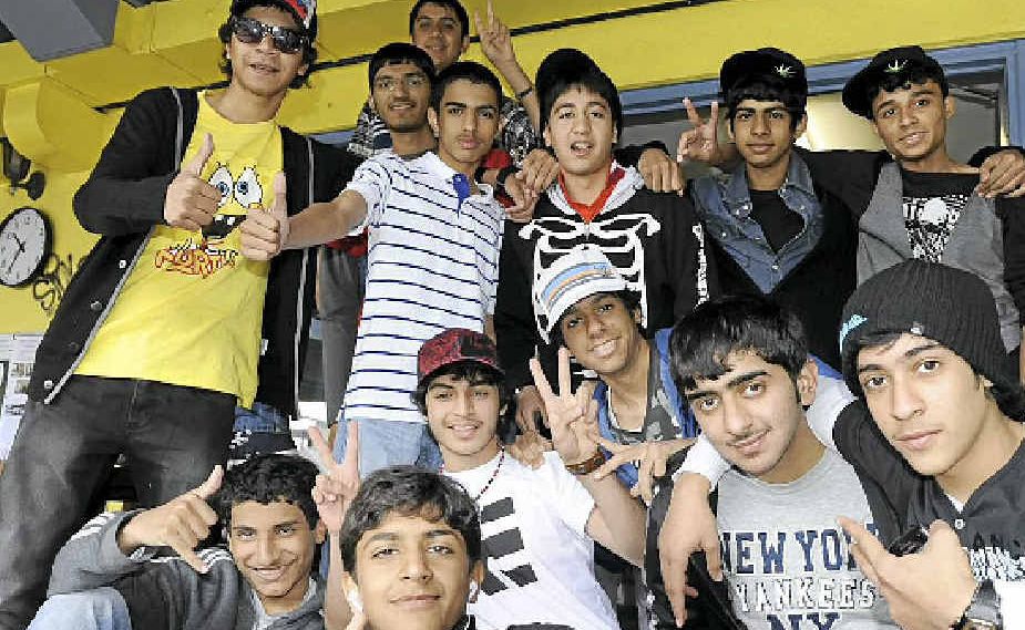STOKED: Some of the teenage boys from Abu Dhabi who are visiting Byron Shire. STOKED: Some of the teenage boys from Abu Dhabi who are visiting Byron Shire.