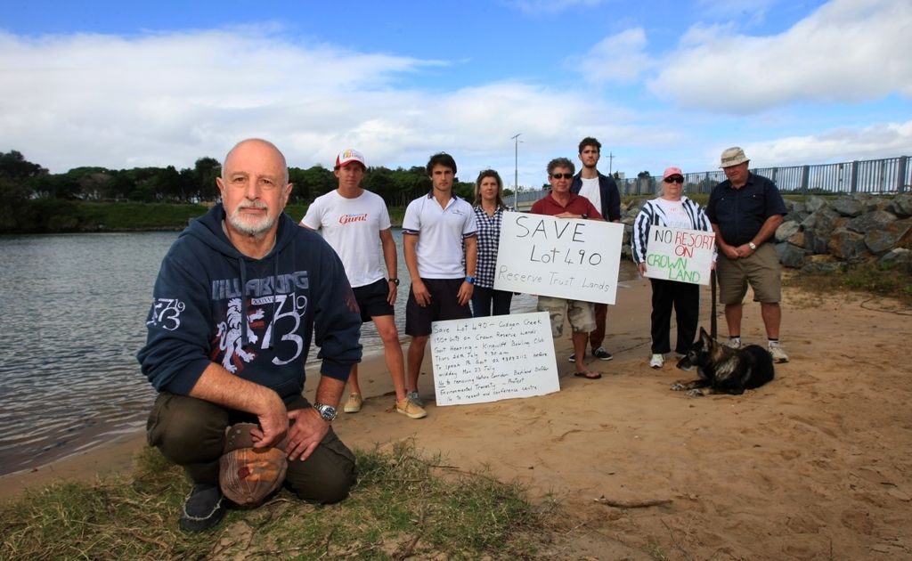 United: Jerry Cornford with supporters at Cudgen Creek who are protesting about the proposed Lot 490 development. United: Jerry Cornford with supporters at Cudgen Creek who are protesting about the proposed Lot 490 development.