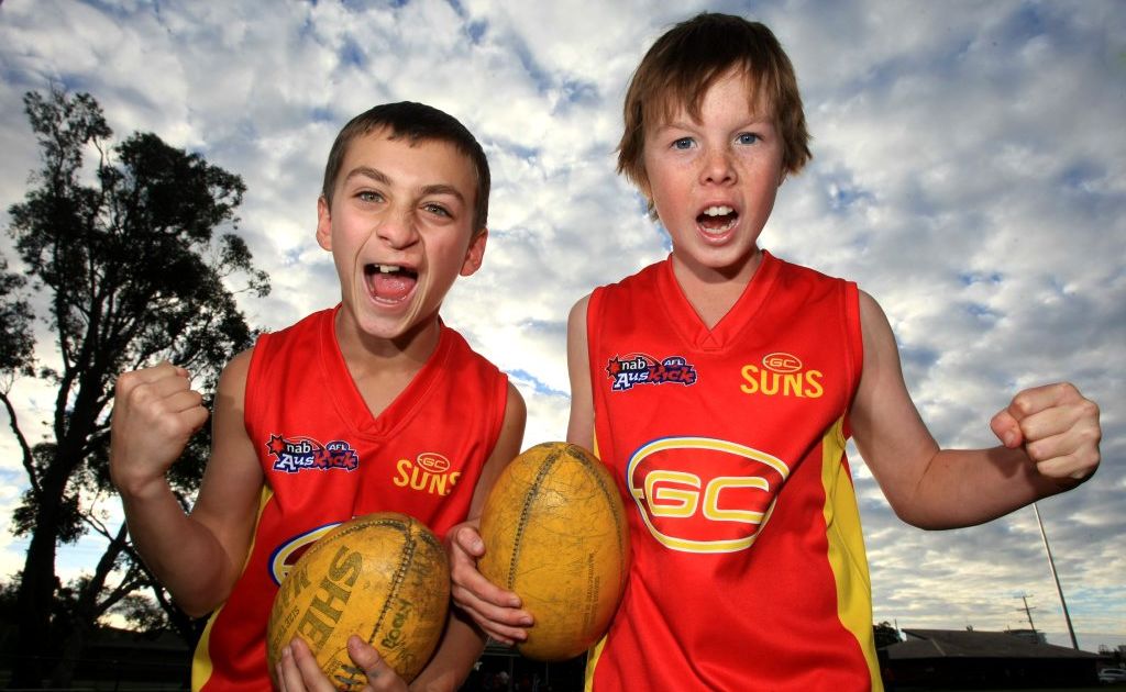 Max Murray and Beau Kelly love going to live footy games. Max Murray and Beau Kelly love going to live footy games.