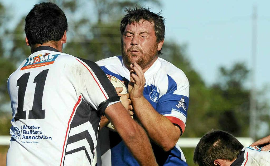 Ghosts' Timothy Tilse tries to storm through the Magpies pack earlier this year at Maclean Showground. Ghosts' Timothy Tilse tries to storm through the Magpies pack earlier this year at Maclean Showground.