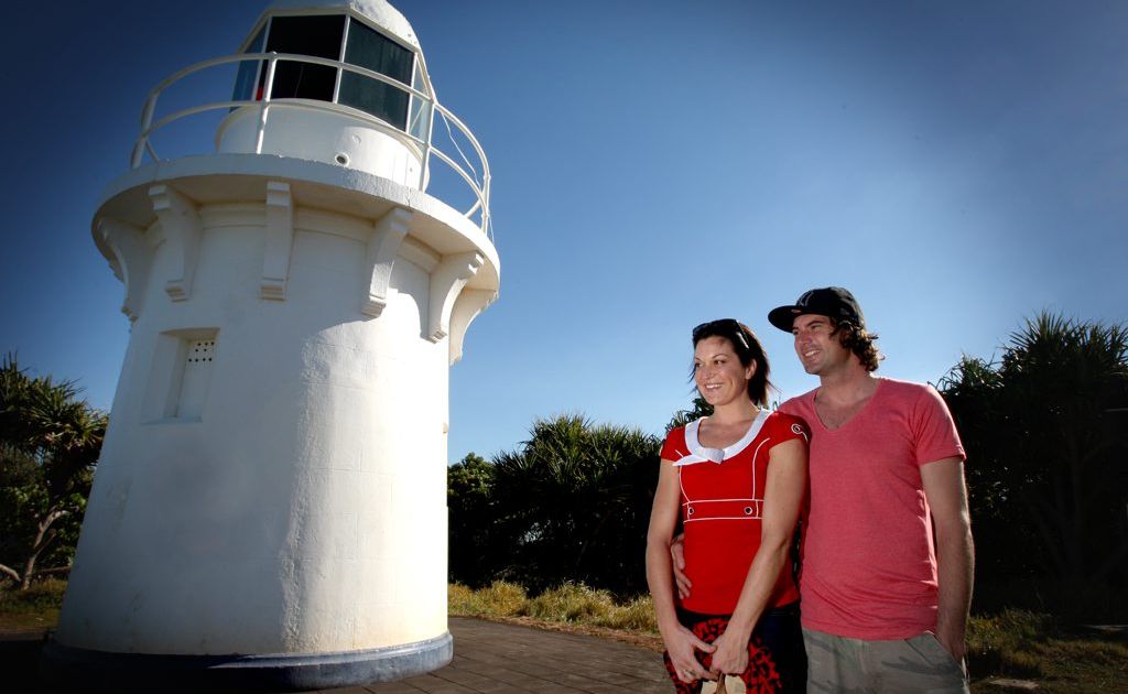 Local couple Laura Fekete and Kurt Laukin at Fingal Lighthouse. Local couple Laura Fekete and Kurt Laukin at Fingal Lighthouse.