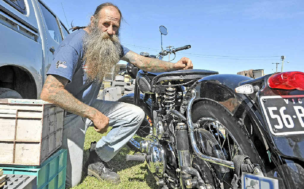 Neil Rodway of Barkers Vale at the swap meet at Lismore Showground. Neil Rodway of Barkers Vale at the swap meet at Lismore Showground.