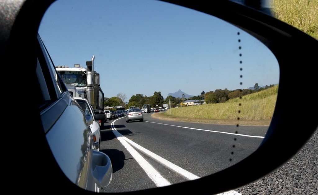 Motorists sit idle as roadworks hold up traffic at Tumbulgum on Tweed Valley Way. Motorists sit idle as roadworks hold up traffic at Tumbulgum on Tweed Valley Way.