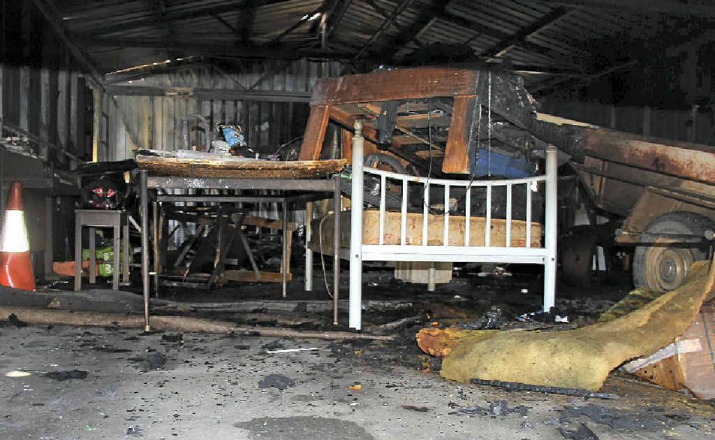 The fire started in the back corner of the shed and it took firefighters one and a half hours to extinguish it. The fire started in the back corner of the shed and it took firefighters one and a half hours to extinguish it.