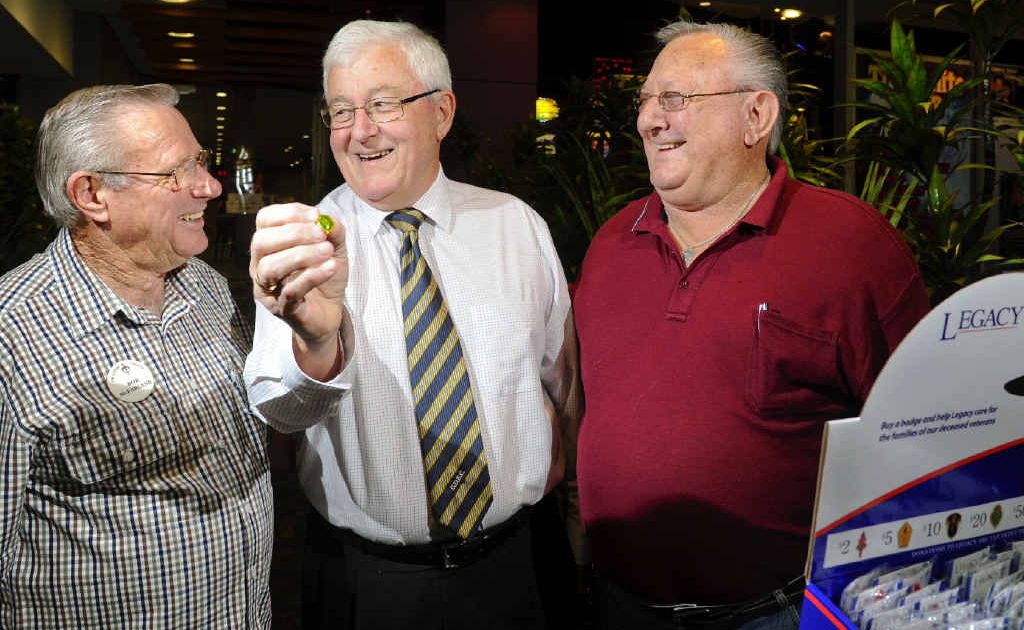 Grafton Legacy honorary treasurer Bob McFarlane, Grafton District Services Club president Warren Tozer and Grafton honorary secretary Ron Shoebridge share a laugh. Mr Tozer donated $2500 to Legacy Grafton on behalf of the GDSC. Grafton Legacy honorary treasurer Bob McFarlane, Grafton District Services Club president Warren Tozer and Grafton honorary secretary Ron Shoebridge share a laugh. Mr Tozer donated $2500 to Legacy Grafton on behalf of the GDSC.