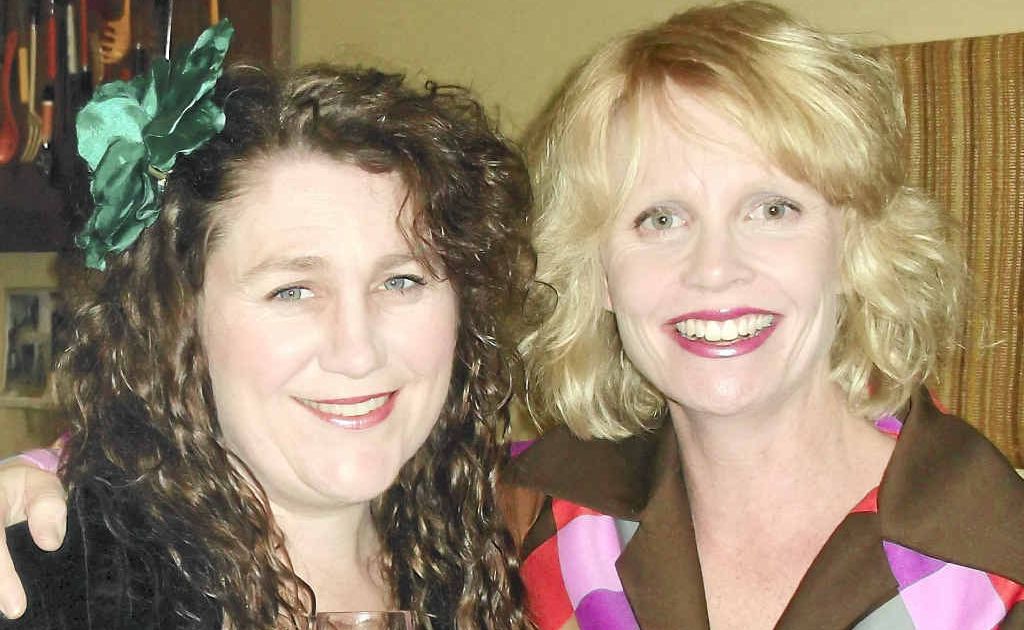 Leesa Hayes and Meg Bindong dressed in vintage threads for the St Mary’s Primary School Op Shop Ball. Leesa Hayes and Meg Bindong dressed in vintage threads for the St Mary’s Primary School Op Shop Ball.