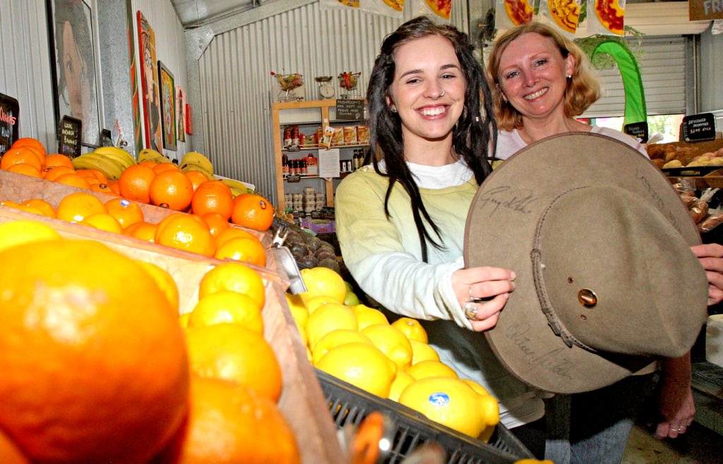 Emily Cotelli and Donna Flanagan in the 'Vege Shed' at Murwillumbah. Emily Cotelli and Donna Flanagan in the 'Vege Shed' at Murwillumbah.