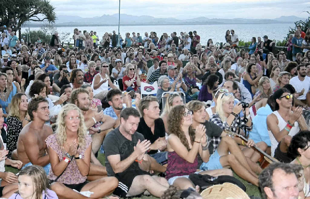 GOOD CROWD: The crowd filled the park beside Byron surf club to watch a movie outdoors at the Byron Bay Film Festival earlier this year. GOOD CROWD: The crowd filled the park beside Byron surf club to watch a movie outdoors at the Byron Bay Film Festival earlier this year.