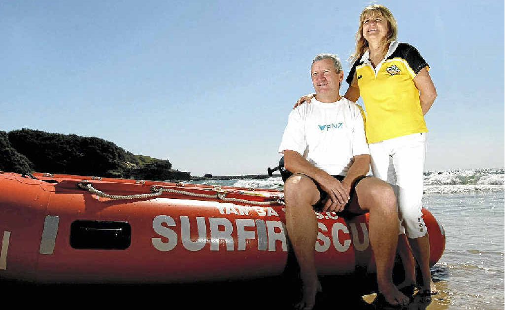 Eric and Kaylene Lollback, parents of Jacob Lollback, at Yamba’s Main Beach for Saturday’s memorial race. Photos: Scott Powick Eric and Kaylene Lollback, parents of Jacob Lollback, at Yamba’s Main Beach for Saturday’s memorial race. Photos: Scott Powick