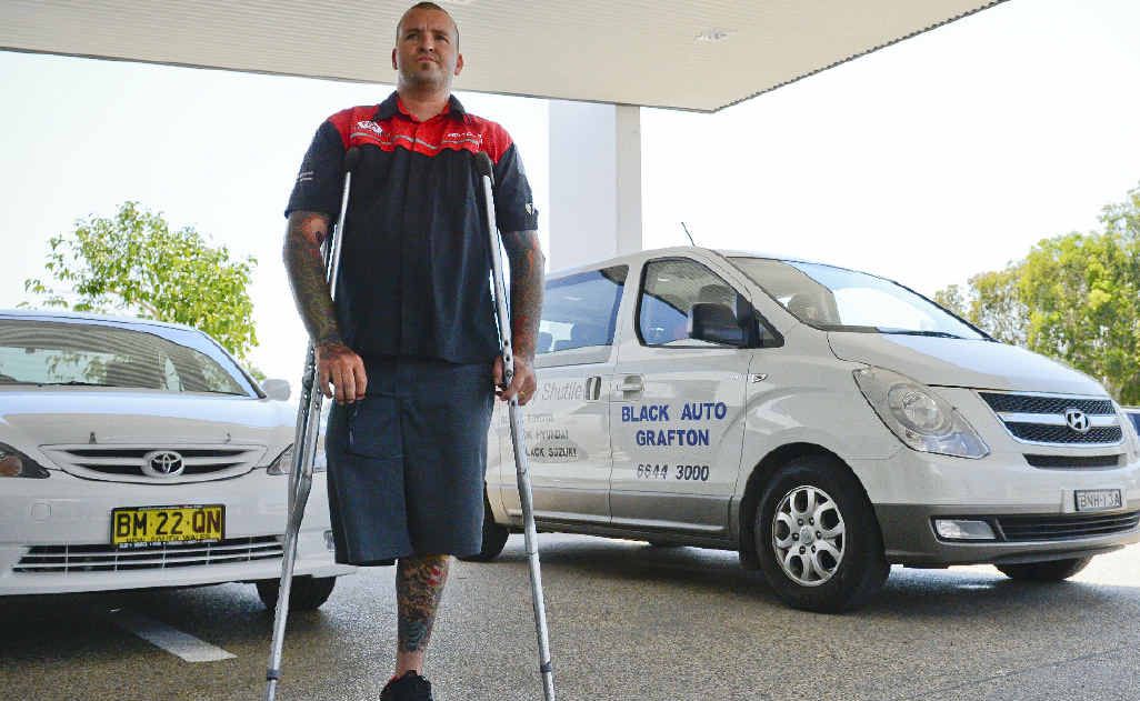 Daniel Beddal at his workplace Black Toyota where he drives the courtesy bus and fits accessories. Daniel Beddal at his workplace Black Toyota where he drives the courtesy bus and fits accessories.