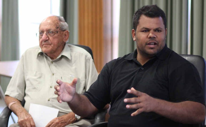 Grafton businessman Spiro Notaras listens as former NRL player Dean Widders speaks at the Pathways luncheon at the CVC Council Chambers. Grafton businessman Spiro Notaras listens as former NRL player Dean Widders speaks at the Pathways luncheon at the CVC Council Chambers.