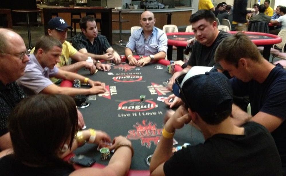 Poker players at the Seagulls tournament. Poker players at the Seagulls tournament.
