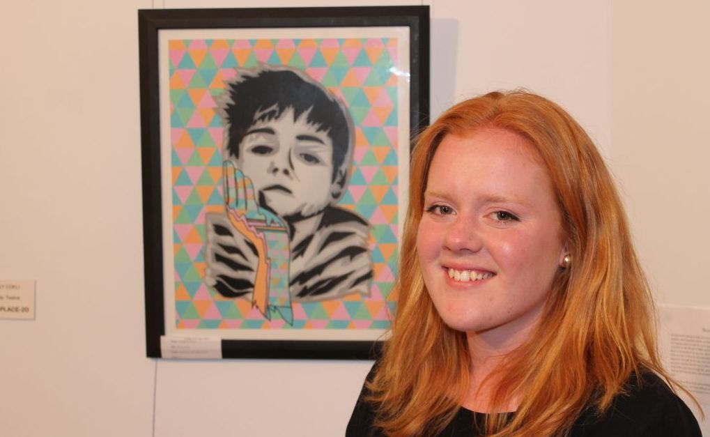BRUSH STROKES: Stanthorpe State high School's Georgia DePercy with her award winning artwork. Photo Daniel Elliott / Stanthorpe Border Post BRUSH STROKES: Stanthorpe State high School's Georgia DePercy with her award winning artwork. Photo Daniel Elliott / Stanthorpe Border Post