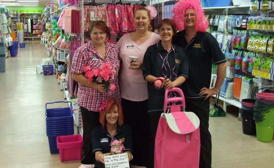Wayne's World stores across the region dressed in pink for a day last week in support of breast cancer research. The Gatton store staff got into the spirit of things with some even donning a pink wig or colouring hair for the occasion. Wayne's World stores across the region dressed in pink for a day last week in support of breast cancer research. The Gatton store staff got into the spirit of things with some even donning a pink wig or colouring hair for the occasion.
