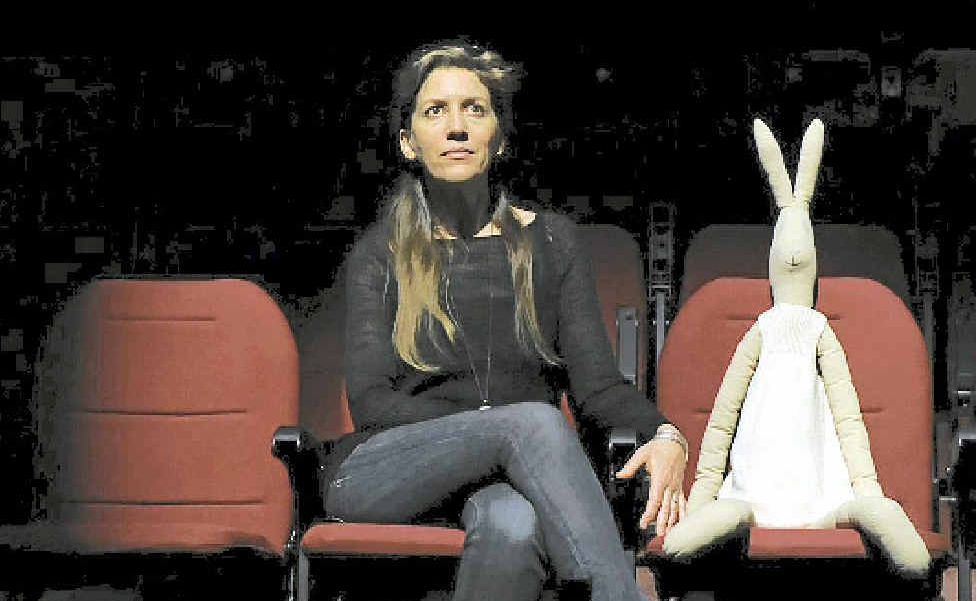 IN THE SPOTLIGHT: Gyan and rabbit friend wait in the Community Centre theatre for Michael Leunig to arrive for their music, art and movement show together on Tuesday. IN THE SPOTLIGHT: Gyan and rabbit friend wait in the Community Centre theatre for Michael Leunig to arrive for their music, art and movement show together on Tuesday.