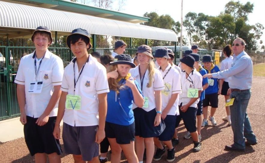 Blackall students at mock plane crash. Blackall students at mock plane crash.
