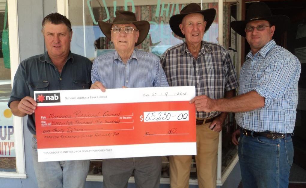 Rob Cornish, chair of the MRV Sub-Committee, Colin Campbell and John Freegard representing the Mitchell Masonic Lodge and Graham Phillips, president of the Mitchell Rodeo. Photo Contributed Rob Cornish, chair of the MRV Sub-Committee, Colin Campbell and John Freegard representing the Mitchell Masonic Lodge and Graham Phillips, president of the Mitchell Rodeo. Photo Contributed