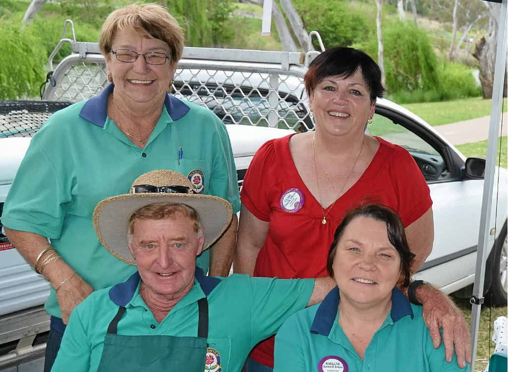 SIZZLING: Lions volunteers (back, from left) Ros Keim, Clare Jeffries, (front) Cec Watts and Raelene Krause ran the sausage sizzle. SIZZLING: Lions volunteers (back, from left) Ros Keim, Clare Jeffries, (front) Cec Watts and Raelene Krause ran the sausage sizzle.