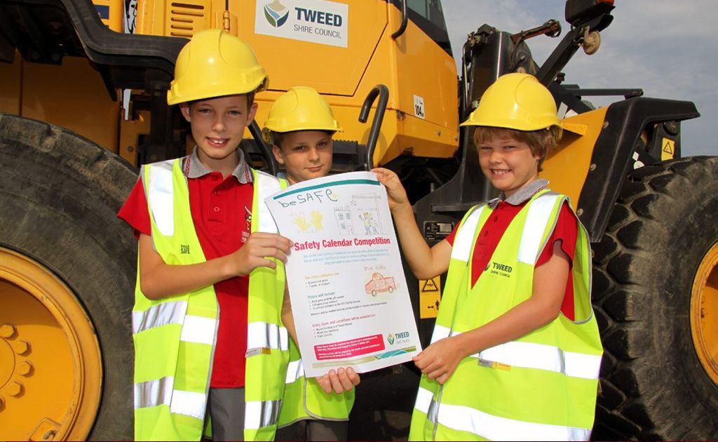Locke Nash, 10, Kane O'Brien, 9 and Jeremy Nash, 8 are keen to take part in the colouring part of Safety Week. Photo: Contributed Locke Nash, 10, Kane O'Brien, 9 and Jeremy Nash, 8 are keen to take part in the colouring part of Safety Week. Photo: Contributed