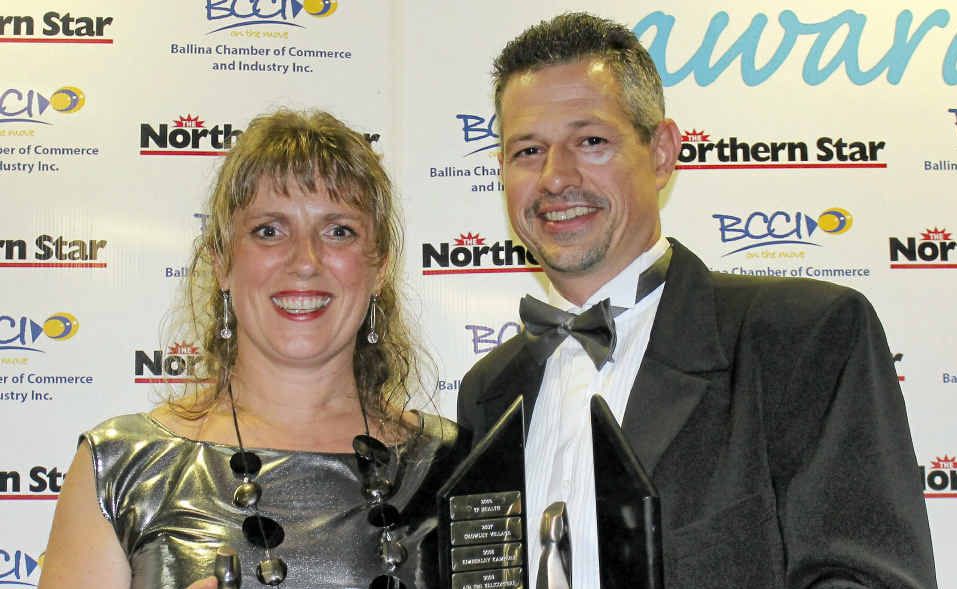 AWARD WINNERS: Anke and Michael Fellner, who own Deli 4U, won the Ballina Shire Business of the Year award last Saturday night. AWARD WINNERS: Anke and Michael Fellner, who own Deli 4U, won the Ballina Shire Business of the Year award last Saturday night.