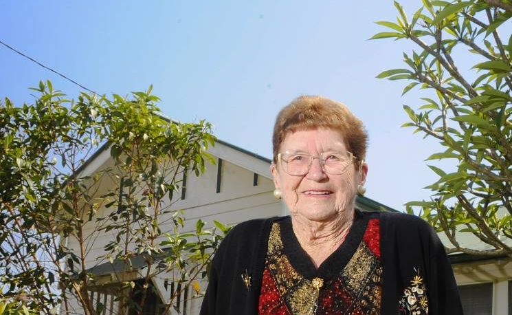 99 year old Irene Crispin won a competition run through NSW Meals on Wheels and teh Commonwealth Bank, which saw her home in Grafton, which she has lived in for 75 years, receive a free-of-charge new paint job. Photo JoJo Newby / The Daily Examiner 99 year old Irene Crispin won a competition run through NSW Meals on Wheels and teh Commonwealth Bank, which saw her home in Grafton, which she has lived in for 75 years, receive a free-of-charge new paint job. Photo JoJo Newby / The Daily Examiner