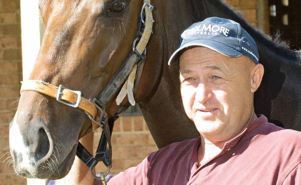 EYEING SUCCESS: Ballina trainer Stephen Lee, shown here with one of his stable Urnfield, has high hopes for his four entries in races tomorrow on his home track. EYEING SUCCESS: Ballina trainer Stephen Lee, shown here with one of his stable Urnfield, has high hopes for his four entries in races tomorrow on his home track.