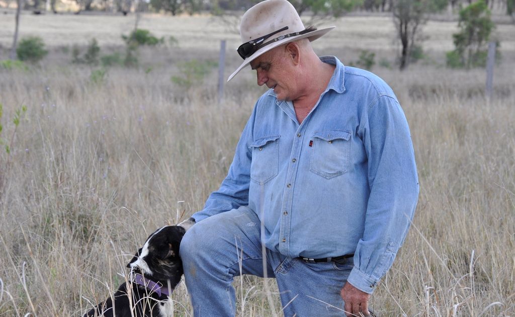 Cyril Stewart, president Coopers Gap Wind Farm Supporters Group, and dog Bonnie, on his property near Cooranga North, 650m from a proposed turbine.
Photo Gen Kennedy / Dalby Herald Cyril Stewart, president Coopers Gap Wind Farm Supporters Group, and dog Bonnie, on his property near Cooranga North, 650m from a proposed turbine.
Photo Gen Kennedy / Dalby Herald