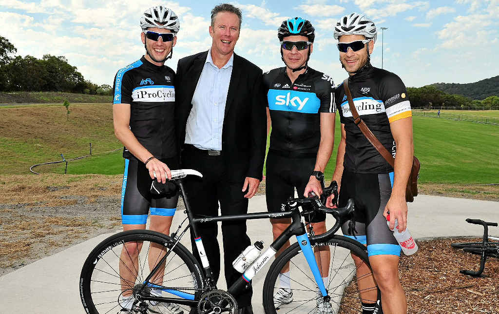 MOVING FORWARD: Councillor Russell Green with (from left) Ben Johnston, Jeremy Hunt and Ben Kersten at the new Girraween Sports Complex. MOVING FORWARD: Councillor Russell Green with (from left) Ben Johnston, Jeremy Hunt and Ben Kersten at the new Girraween Sports Complex.