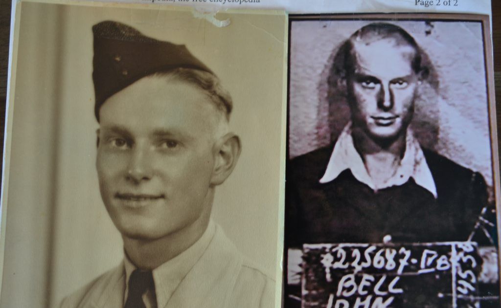 BEFORE AND AFTER: Corporal Jack Bell before the war (left) and as a prisoner-of-war. Photo contributed. BEFORE AND AFTER: Corporal Jack Bell before the war (left) and as a prisoner-of-war. Photo contributed.