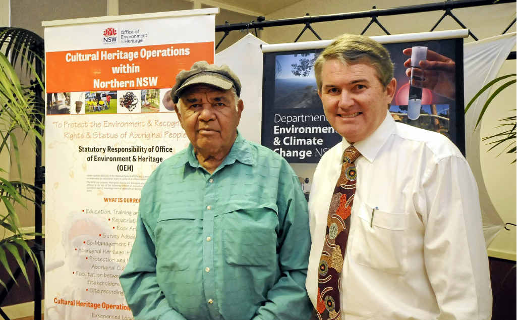 SPECIAL PLACE: Uncle Lewis Cook and Ballina MP Don Page mark the dedication of parts of East Ballina where a massacre occurred as an Aboriginal Special Place. SPECIAL PLACE: Uncle Lewis Cook and Ballina MP Don Page mark the dedication of parts of East Ballina where a massacre occurred as an Aboriginal Special Place.
