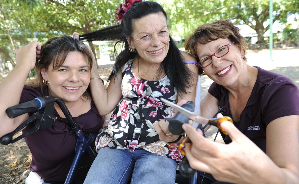 HAIR LOSS: Jasmin Robertson and her friend Rosemary Whiting will be cutting their hair in support of Jasmin's mother Carmel Woods who has cancer. Photo: Mike Knott / NewsMail HAIR LOSS: Jasmin Robertson and her friend Rosemary Whiting will be cutting their hair in support of Jasmin's mother Carmel Woods who has cancer. Photo: Mike Knott / NewsMail