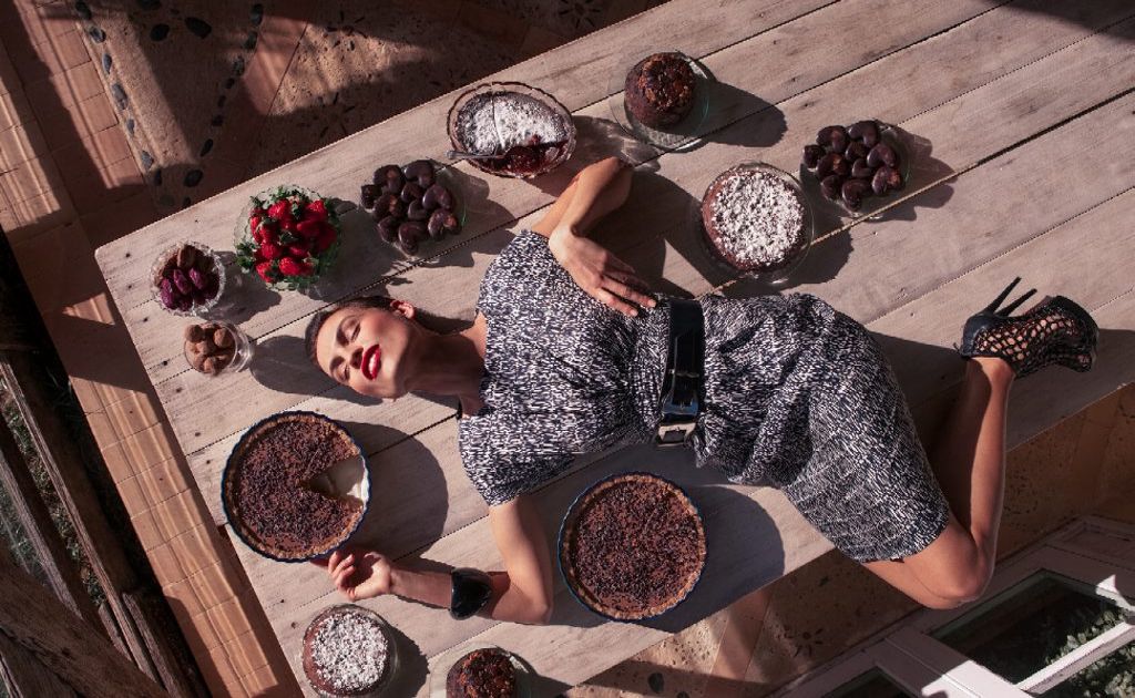 Still from the new chocolate cookbook by model Abigail O'Neill. Still from the new chocolate cookbook by model Abigail O'Neill.